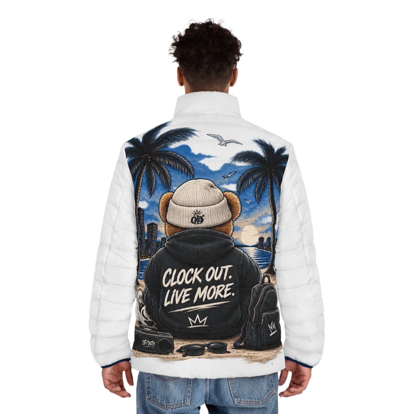 Off Duty Bear Puffer Jacket (AOP)