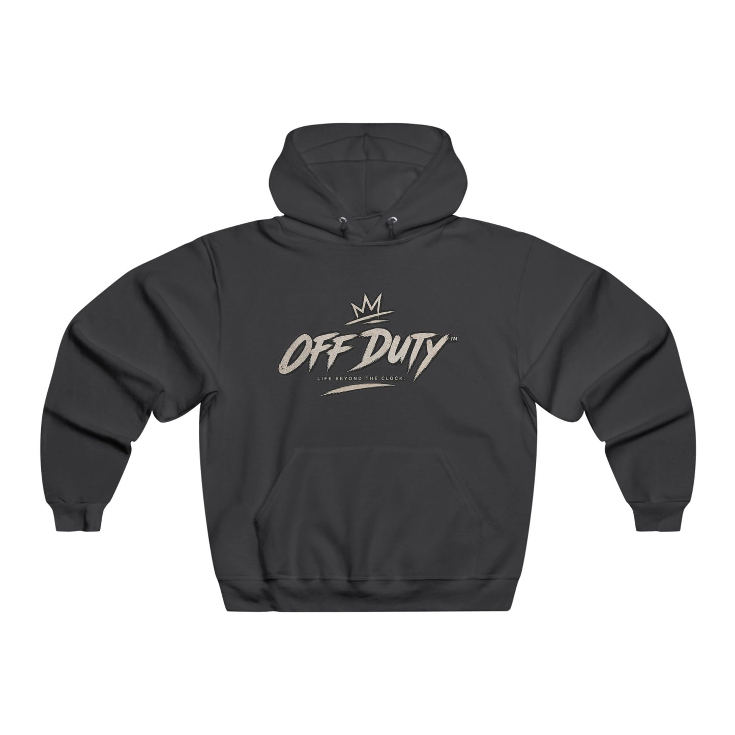 Off Duty Hoodie — “Clock Out. Live More.” Graphic Hooded Sweatshirt