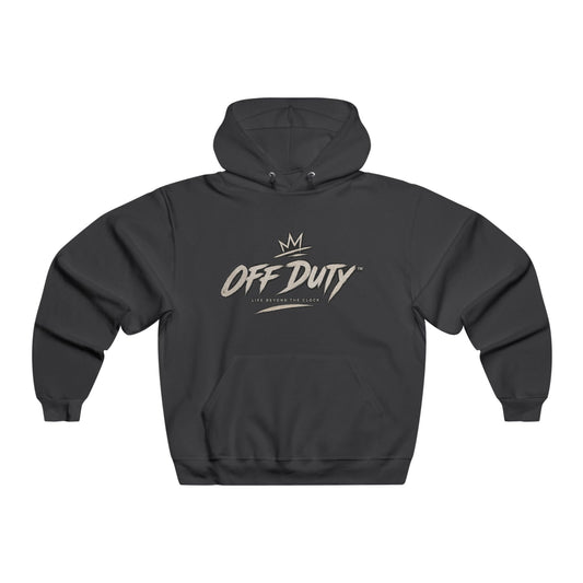 Off Duty Hoodie — “Clock Out. Live More.” Graphic Hooded Sweatshirt